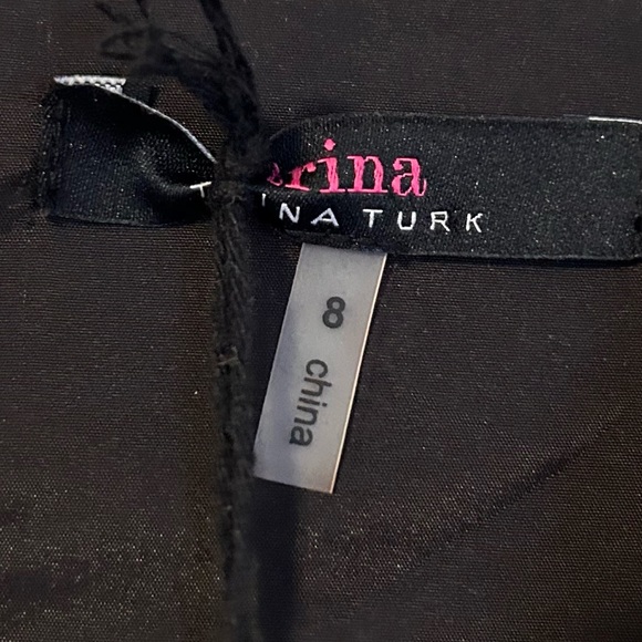 NWT TRINA TURK Marcia Sleeveless Dress Sz 8 ALine VNeck Black Purple Blue Easter - Picture 7 of 12